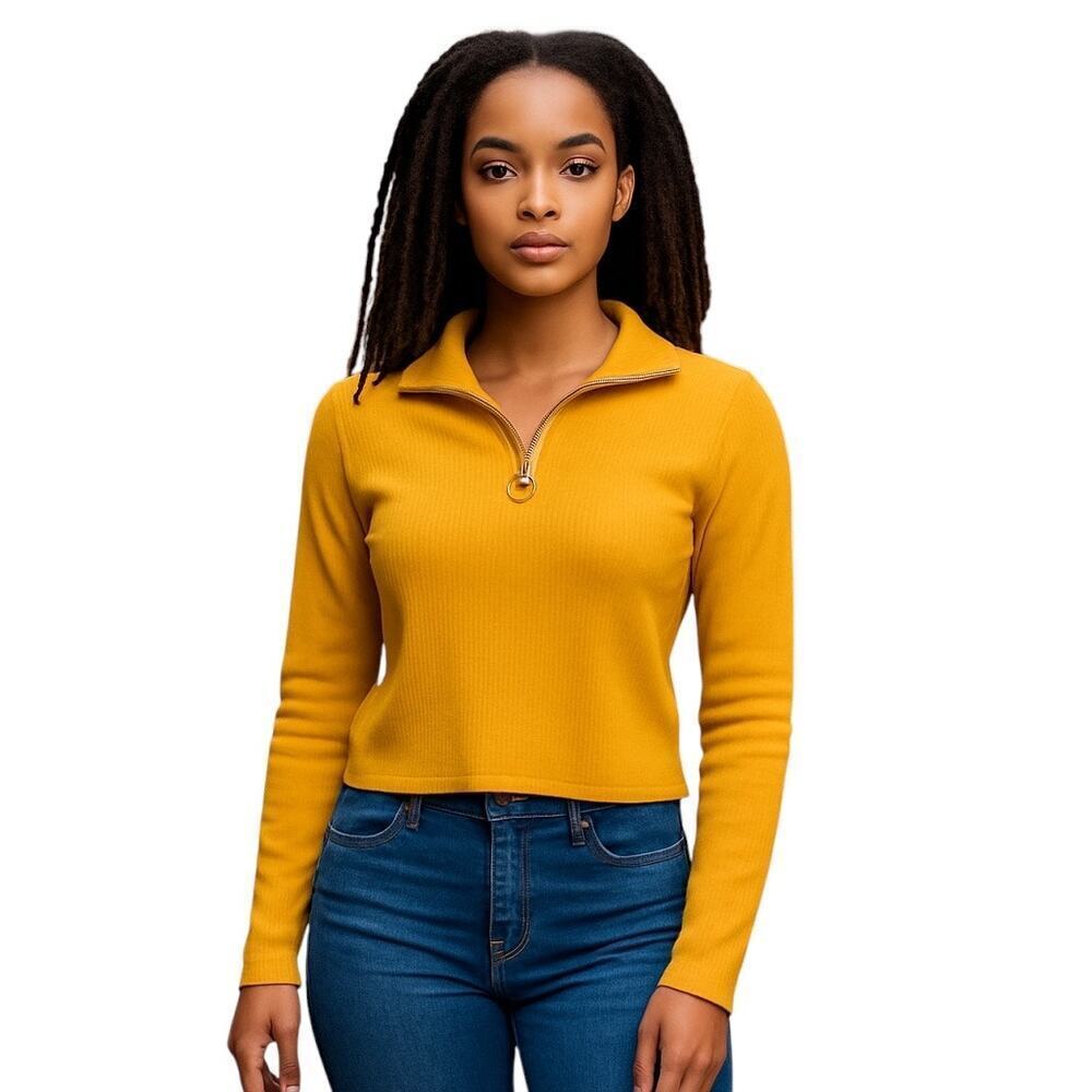 Self Esteem Women’s XS Orange Quarter Zip Sweater
